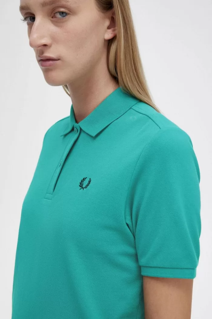 Fred Perry G6000 Women’s Shirt Deep Mint Black ZCDAG6987