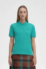 Fred Perry G6000 Women’s Shirt Deep Mint Black ZCDAG6987