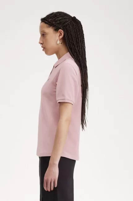 Fred Perry G6000 Women’s Shirt Dusty Rose Pink French Navy LXMTU9285