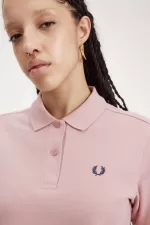 Fred Perry G6000 Women’s Shirt Dusty Rose Pink French Navy LXMTU9285