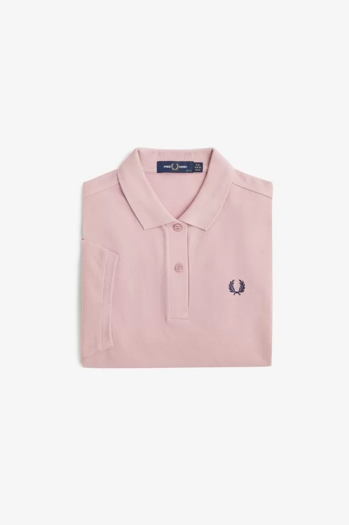 Fred Perry G6000 Women’s Shirt Dusty Rose Pink French Navy LXMTU9285