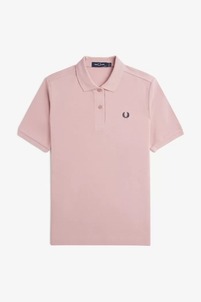 Fred Perry G6000 Women’s Shirt Dusty Rose Pink French Navy LXMTU9285