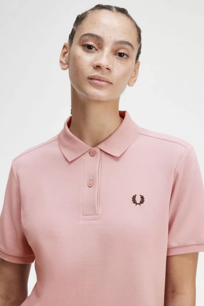 Fred Perry G6000 Women’s Shirt Dusty Rose Pink Black ZXANO5218