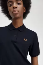 Fred Perry G6000 Women’s Shirt Navy Brown ZQUAC1927