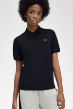 Fred Perry G6000 Women’s Shirt Navy Brown ZQUAC1927