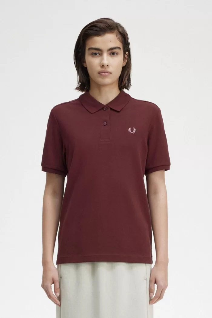 Fred Perry G6000 Women’s Shirt Oxblood Dusty Rose Pink TEGJI5302