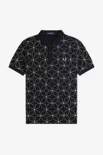 Fred Perry Geometric Men’s Polo Shirt Black YACJW2075