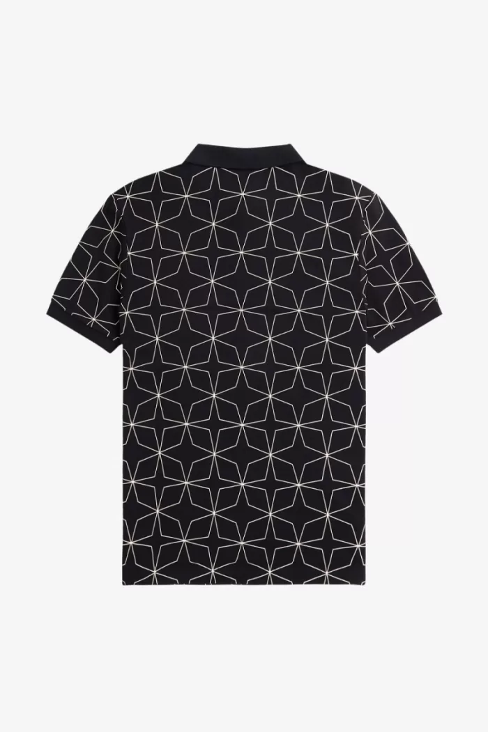 Fred Perry Geometric Men’s Polo Shirt Black YACJW2075