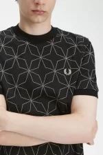 Fred Perry Geometric Men’s T-Shirt Black BIYWV4371