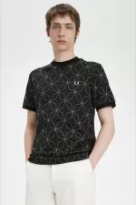 Fred Perry Geometric Men’s T-Shirt Black BIYWV4371