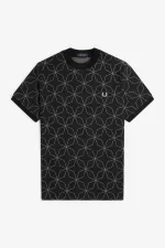 Fred Perry Geometric Men’s T-Shirt Black BIYWV4371