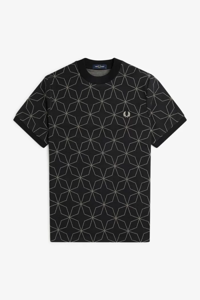 Fred Perry Geometric Men’s T-Shirt Black BIYWV4371