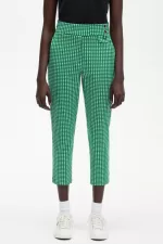 Fred Perry Gingham Women’s Pants Green BQUSC7819