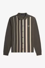 Fred Perry Gradient Stripe Long Sleeve Men’s Polo Shirt Field Green HDTZP8621