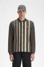 Fred Perry Gradient Stripe Long Sleeve Men’s Polo Shirt Field Green HDTZP8621