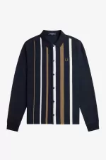 Fred Perry Gradient Stripe Long Sleeve Men’s Polo Shirt Navy MDUXH3617