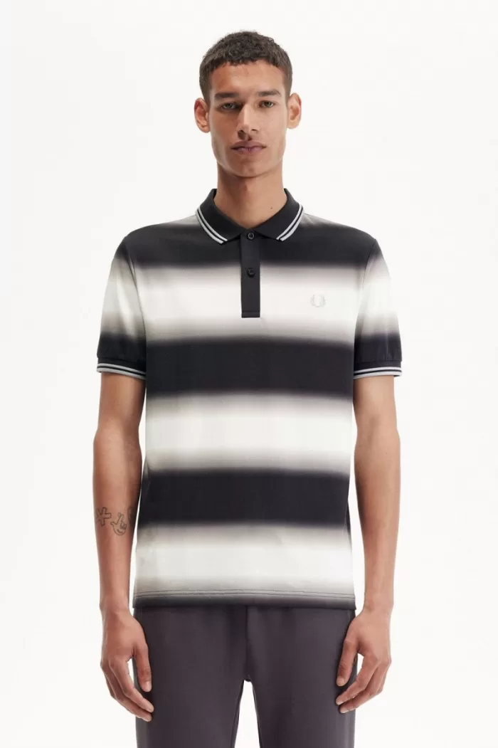 Fred Perry Gradient Stripe Men’s Polo Shirt Snow White IRLAF3801