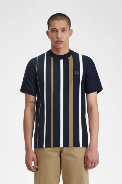 Fred Perry Gradient Stripe Men’s T-Shirt Navy PSKGD8403