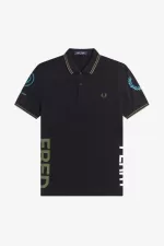 Fred Perry Graphic Branded Men’s Polo Shirt Black XBADC6879