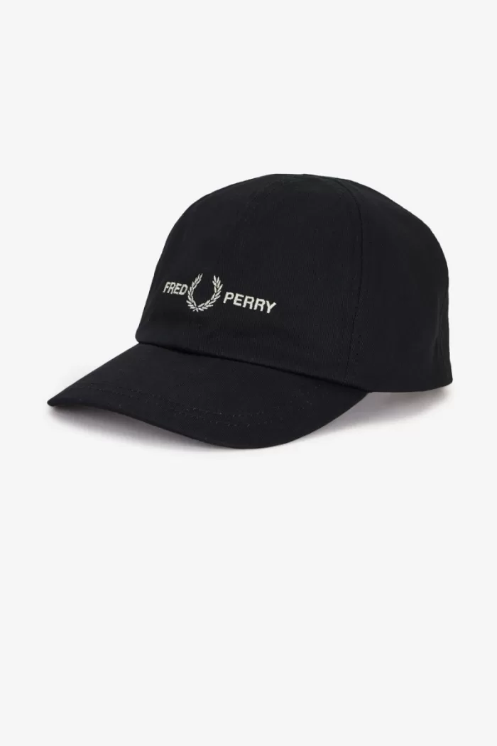 Fred Perry Graphic Branded Twill Men’s Caps Black Warm Grey AOQSY1075