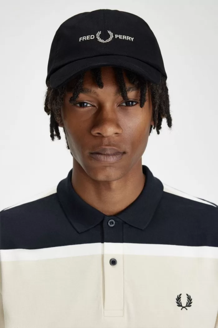 Fred Perry Graphic Branded Twill Men’s Caps Black Warm Grey AOQSY1075