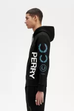 Fred Perry Graphic Branding Hooded Men’s Sweatshirts Black ZYFCO7235