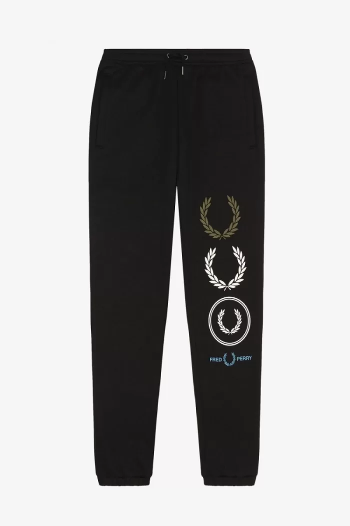 Fred Perry Graphic Branding Sweat Men’s Pants Black TKRMX0517