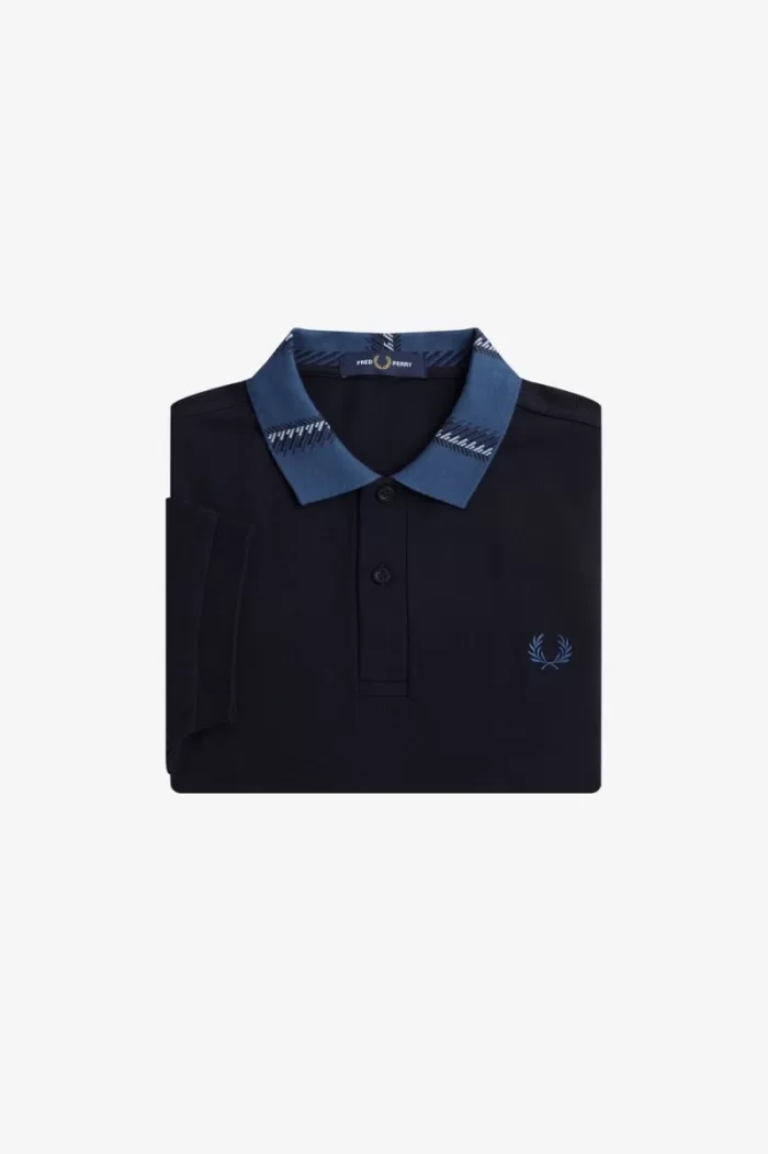 Fred Perry Graphic Collar Men’s Polo Shirt Navy EHMRG2956