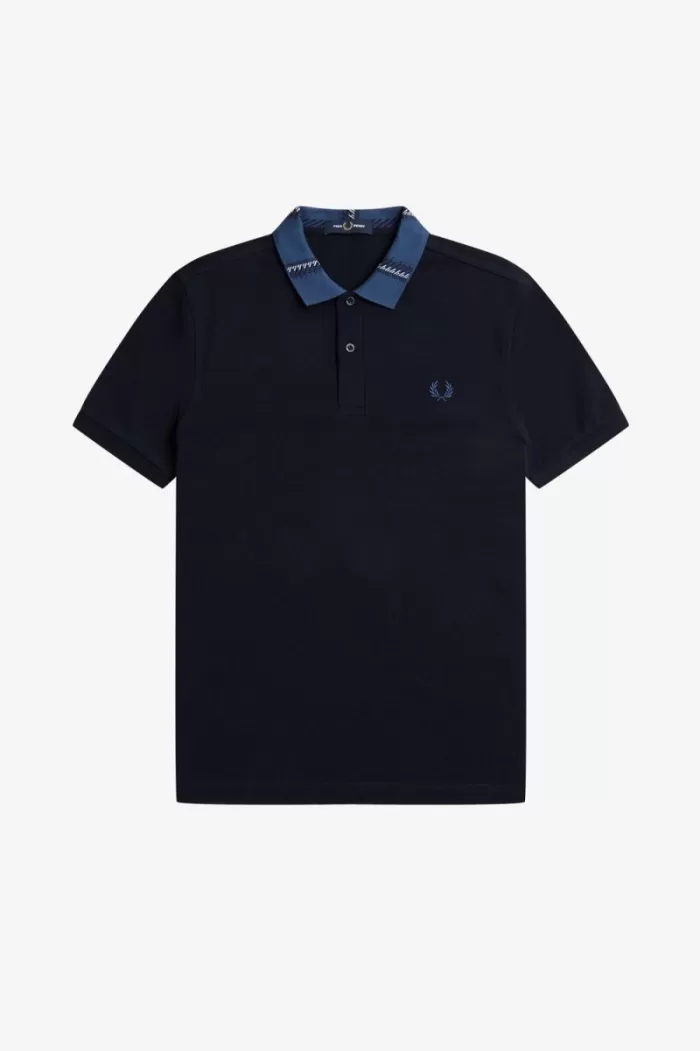 Fred Perry Graphic Collar Men’s Polo Shirt Navy EHMRG2956