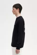 Fred Perry Graphic Laurel Wreath Men’s Jumper Black IHLBP0234