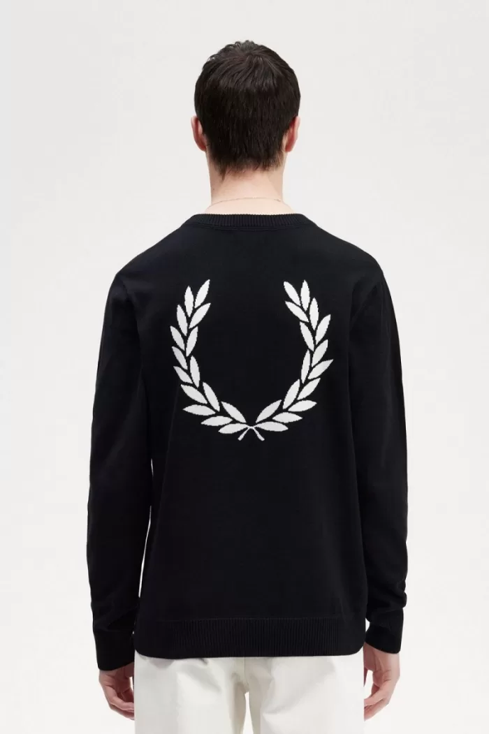 Fred Perry Graphic Laurel Wreath Men’s Jumper Black IHLBP0234