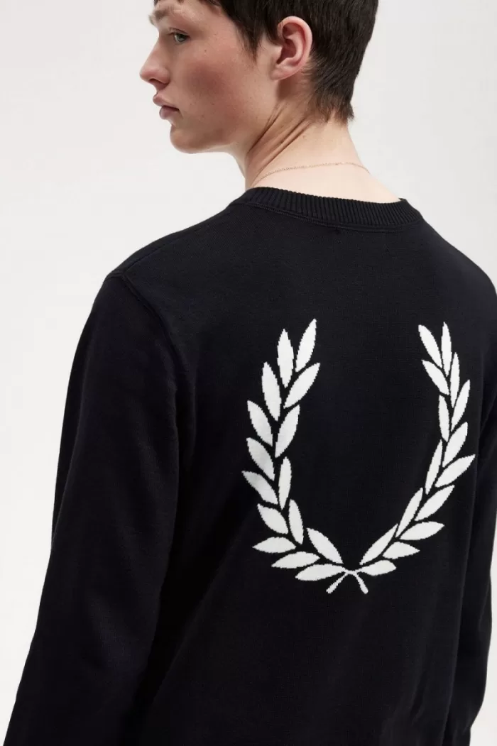 Fred Perry Graphic Laurel Wreath Men’s Jumper Black IHLBP0234