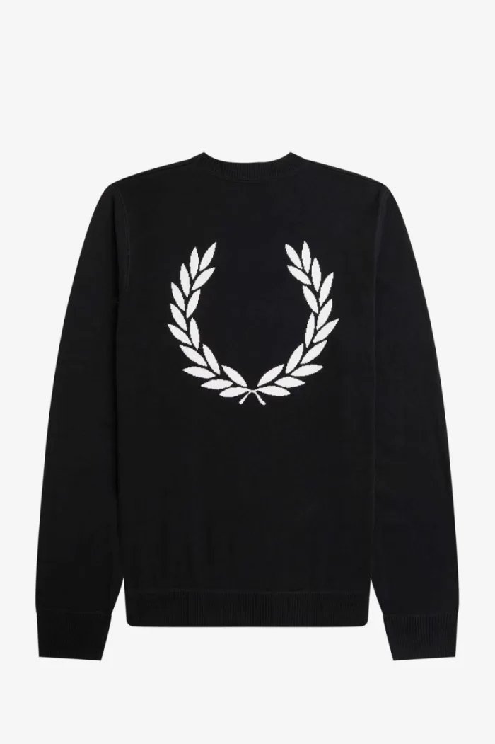 Fred Perry Graphic Laurel Wreath Men’s Jumper Black IHLBP0234