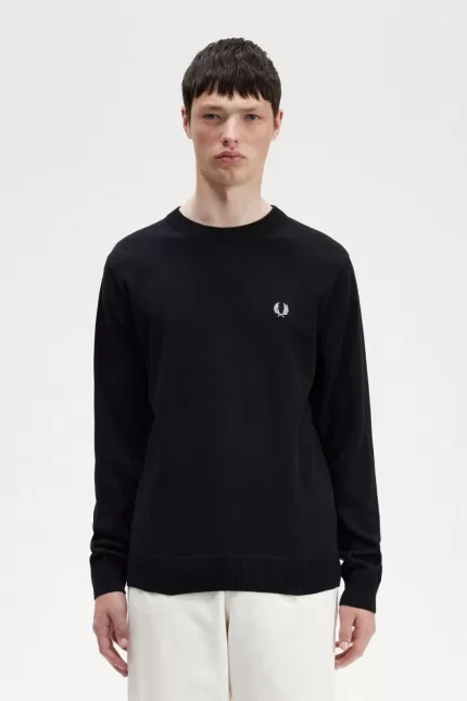 Fred Perry Graphic Laurel Wreath Men’s Jumper Black IHLBP0234