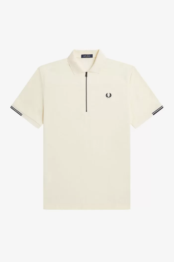 Fred Perry Half Zip Men’s Polo Shirt Beige BOQYU3270