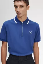 Fred Perry Half Zip Men’s Polo Shirt Royal Blue SHNYM1947