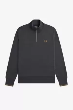 Fred Perry Half Zip Men’s Sweatshirts Anchor Grey Dark Coffee POLXB5109