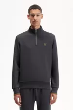 Fred Perry Half Zip Men’s Sweatshirts Anchor Grey Dark Coffee POLXB5109