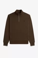 Fred Perry Half Zip Men’s Sweatshirts Burnt Tobacco FZWOX2910