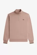 Fred Perry Half Zip Men’s Sweatshirts Dark Pink SMKLT6203