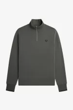 Fred Perry Half Zip Men’s Sweatshirts Field Green UZROA6205