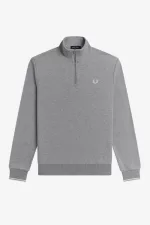 Fred Perry Half Zip Men’s Sweatshirts Grey QORWK5897