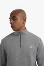 Fred Perry Half Zip Men’s Sweatshirts Grey QORWK5897