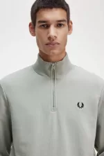 Fred Perry Half Zip Men’s Sweatshirts Grey XBKPH6438