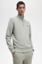 Fred Perry Half Zip Men’s Sweatshirts Grey XBKPH6438