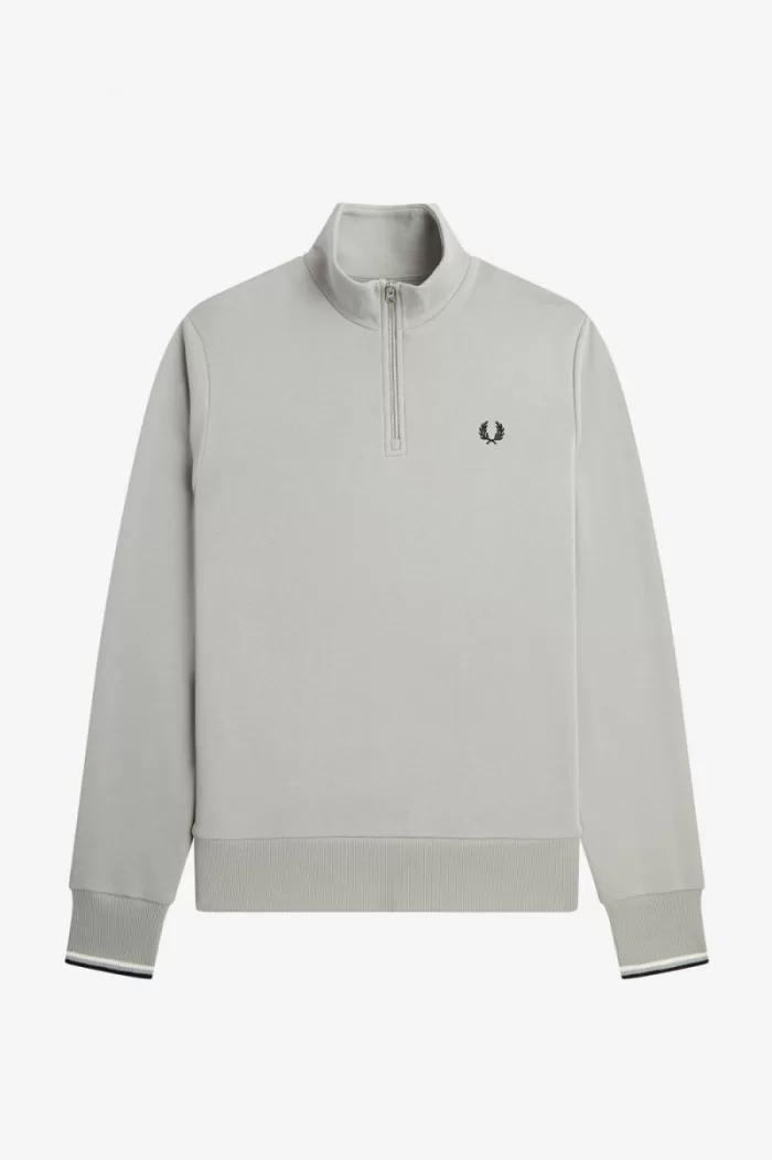 Fred Perry Half Zip Men’s Sweatshirts Grey XBKPH6438