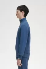 Fred Perry Half Zip Men’s Sweatshirts Midnight Blue ZXGWN0631