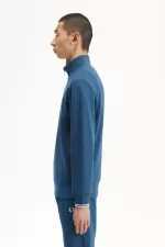 Fred Perry Half Zip Men’s Sweatshirts Midnight Blue Light Aqua KLDNJ3901