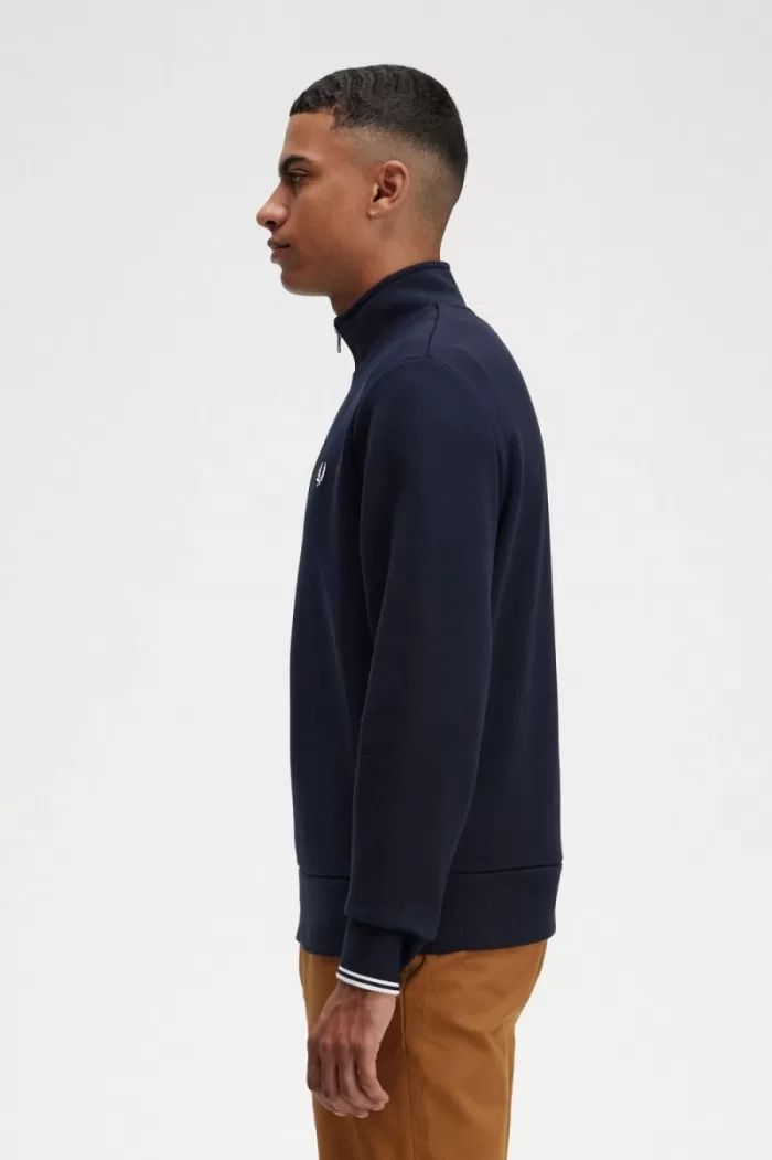 Fred Perry Half Zip Men’s Sweatshirts Navy NYRHV1529