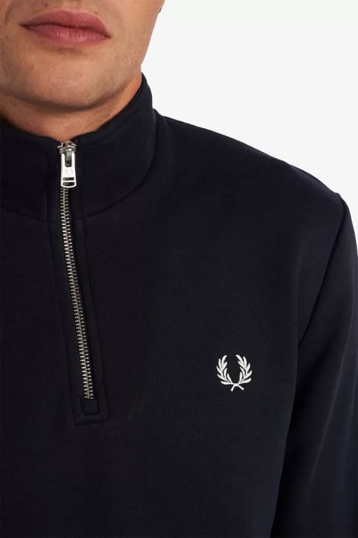 Fred Perry Half Zip Men’s Sweatshirts Navy NYRHV1529